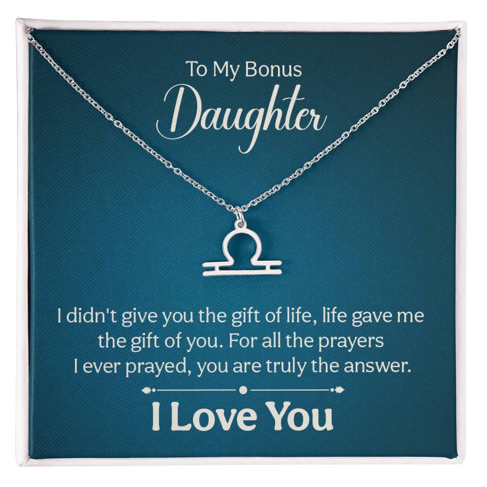 Gift of Life Libra Zodiac Necklace Silver Tone Standard Box